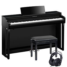 Yamaha CLP-825 Høyblank Svart Pakkeløsning