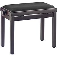 Matt piano bench, rosewood colour, with black velvet top