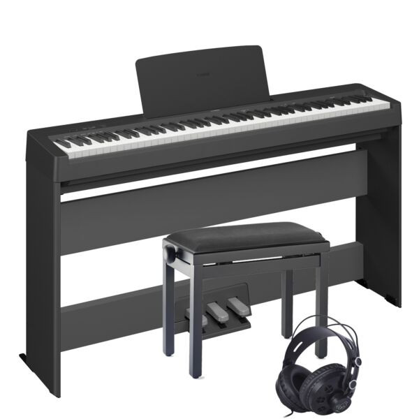Pack Yamaha P-145B - Piano numérique compact - touché lourd - Noir +  Support + banquette - 88 touches